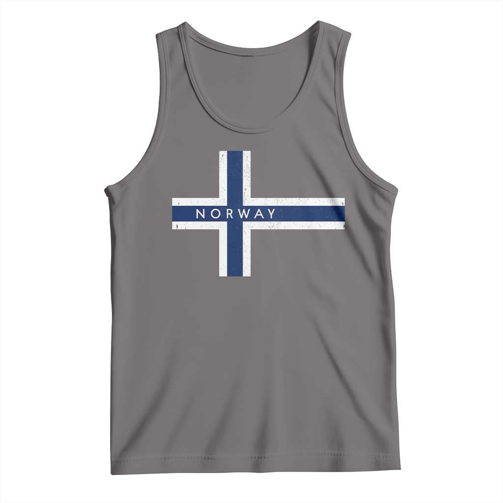 Norway Flag Cross Tank Top Vintage Distressed Norwegian Heritage Patriotic Scandinavian Graphic
