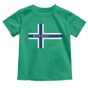 Norway Flag Cross Toddler T Shirt Vintage Distressed Norwegian Heritage Patriotic Scandinavian Graphic