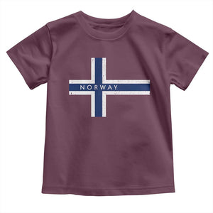 Norway Flag Cross Toddler T Shirt Vintage Distressed Norwegian Heritage Patriotic Scandinavian Graphic