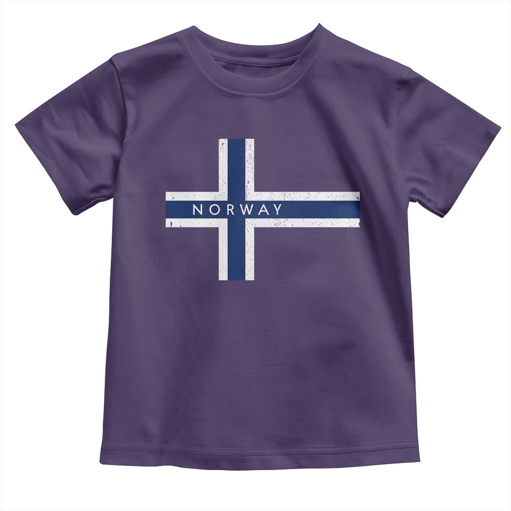 Norway Flag Cross Toddler T Shirt Vintage Distressed Norwegian Heritage Patriotic Scandinavian Graphic