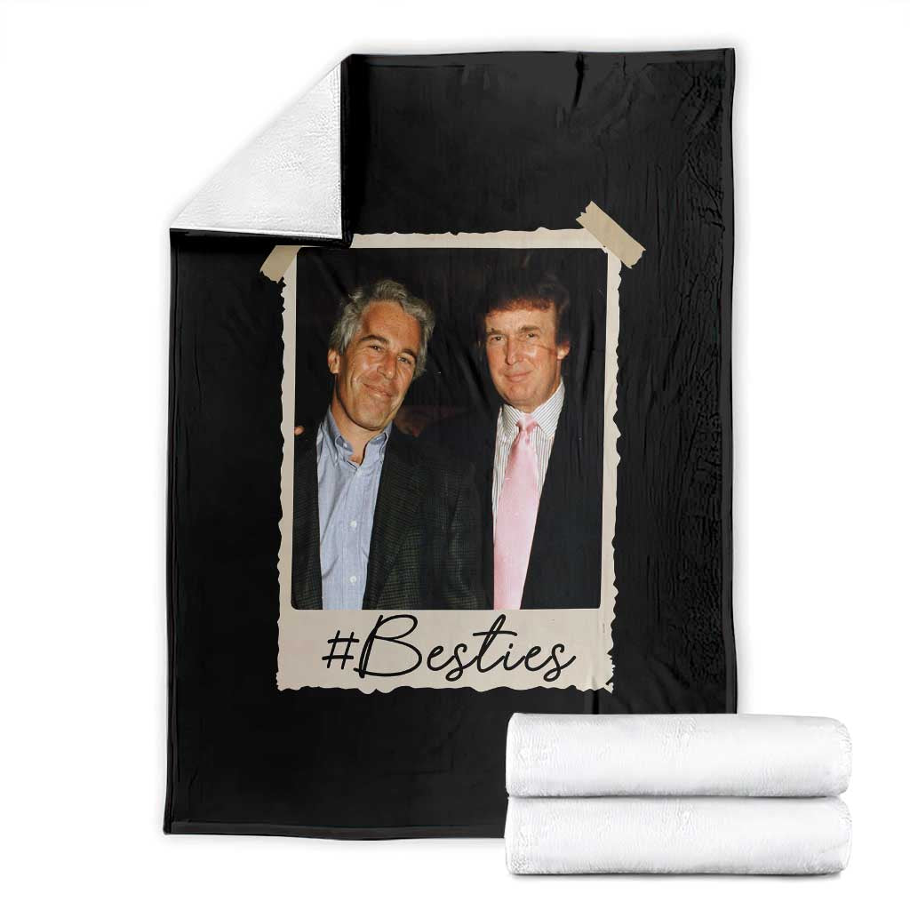 Trump Epstein Besties Throw Blanket Funny FDT Vintage Photo BFF Best Friends Forever TS10 Black Print Your Wear