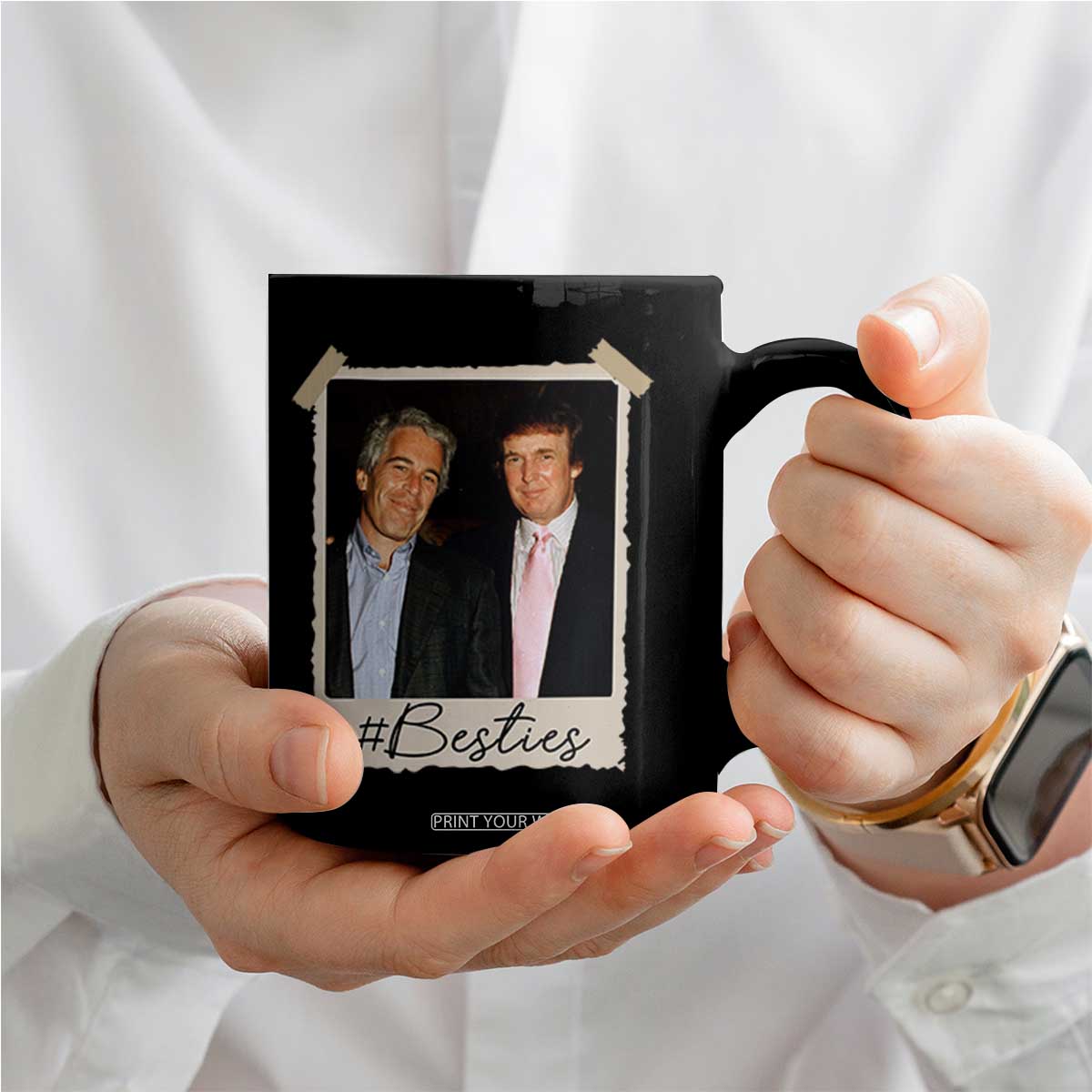 Trump Epstein Besties Coffee Mug Funny FDT Vintage Photo BFF Best Friends Forever TS10 Print Your Wear