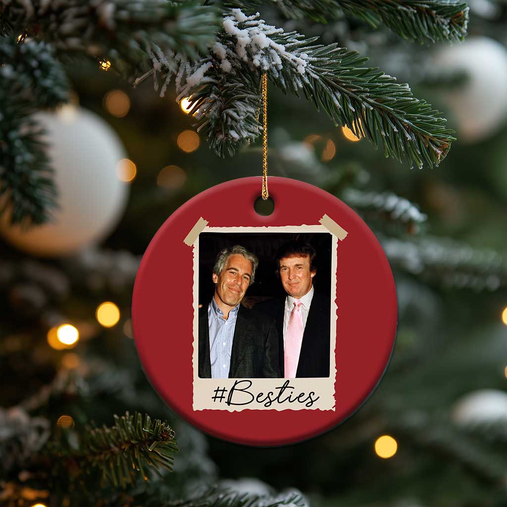 Trump Epstein Besties Christmas Ornament Funny FDT Vintage Photo BFF Best Friends Forever TS10 Print Your Wear