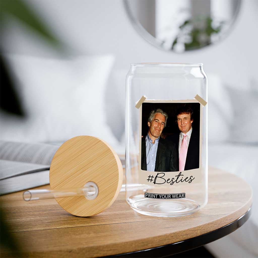 Trump Epstein Besties Glass Can Funny FDT Vintage Photo BFF Best Friends Forever TS10 Print Your Wear