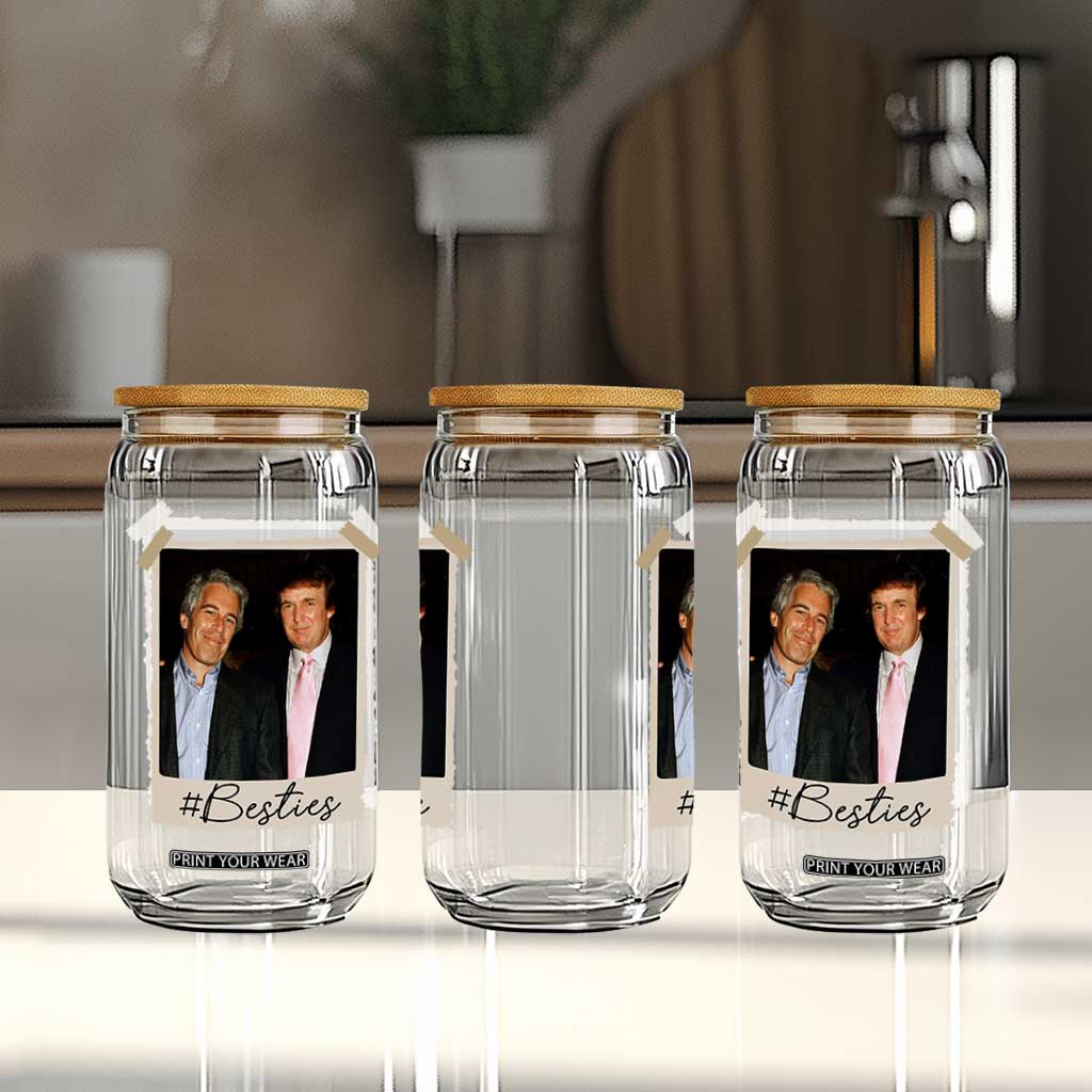 Trump Epstein Besties Glass Can Funny FDT Vintage Photo BFF Best Friends Forever TS10 Print Your Wear