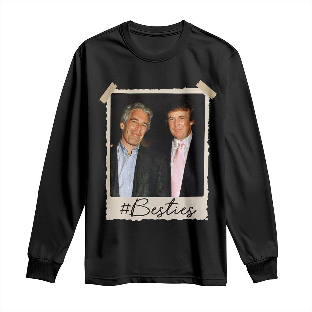 Trump Epstein Besties Long Sleeve Shirt Funny FDT Vintage Photo BFF Best Friends Forever TS10 Black Print Your Wear