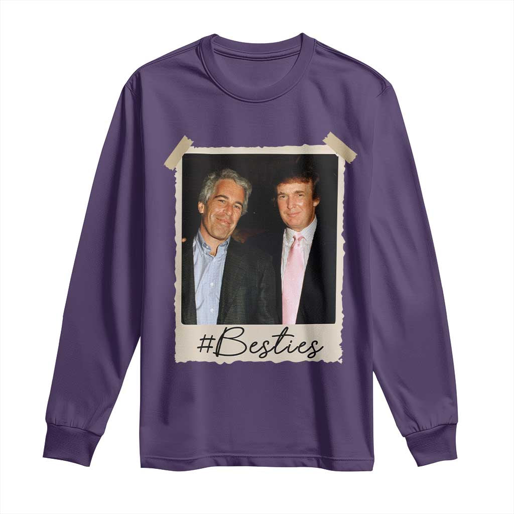 Trump Epstein Besties Long Sleeve Shirt Funny FDT Vintage Photo BFF Best Friends Forever TS10 Purple Print Your Wear