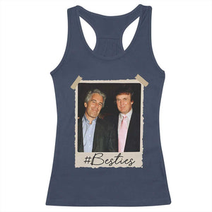 Trump Epstein Besties Racerback Tank Top Funny FDT Vintage Photo BFF Best Friends Forever TS10 Navy Print Your Wear