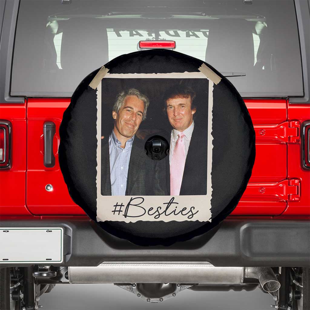 Trump Epstein Besties Spare Tire Cover Funny FDT Vintage Photo BFF Best Friends Forever TS10 Black Print Your Wear