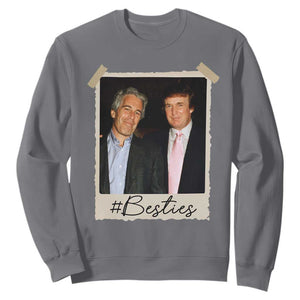 Trump Epstein Besties Sweatshirt Funny FDT Vintage Photo BFF Best Friends Forever TS10 Charcoal Print Your Wear