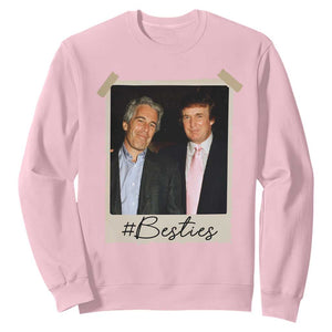 Trump Epstein Besties Sweatshirt Funny FDT Vintage Photo BFF Best Friends Forever TS10 Light Pink Print Your Wear