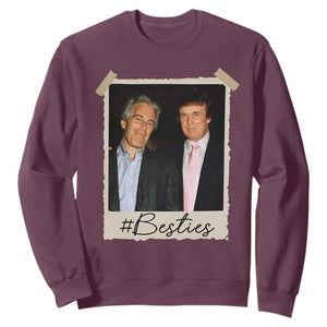 Trump Epstein Besties Sweatshirt Funny FDT Vintage Photo BFF Best Friends Forever TS10 Maroon Print Your Wear