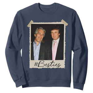 Trump Epstein Besties Sweatshirt Funny FDT Vintage Photo BFF Best Friends Forever TS10 Navy Print Your Wear