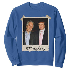 Trump Epstein Besties Sweatshirt Funny FDT Vintage Photo BFF Best Friends Forever TS10 Royal Blue Print Your Wear