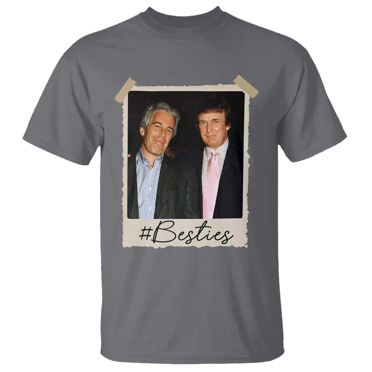 Trump Epstein Besties T Shirt Funny FDT Vintage Photo BFF Best Friends Forever TS10 Charcoal Print Your Wear