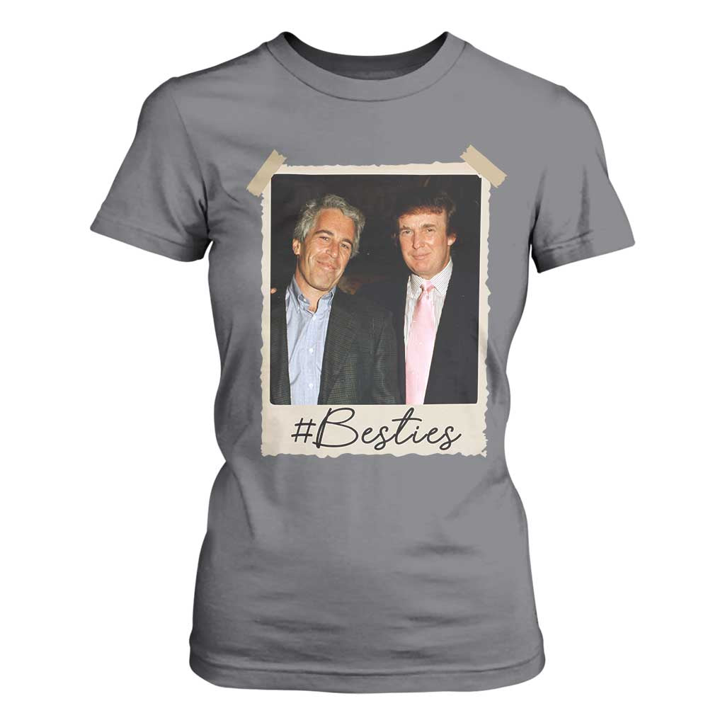 Trump Epstein Besties T Shirt For Women Funny FDT Vintage Photo BFF Best Friends Forever TS10 Charcoal Print Your Wear
