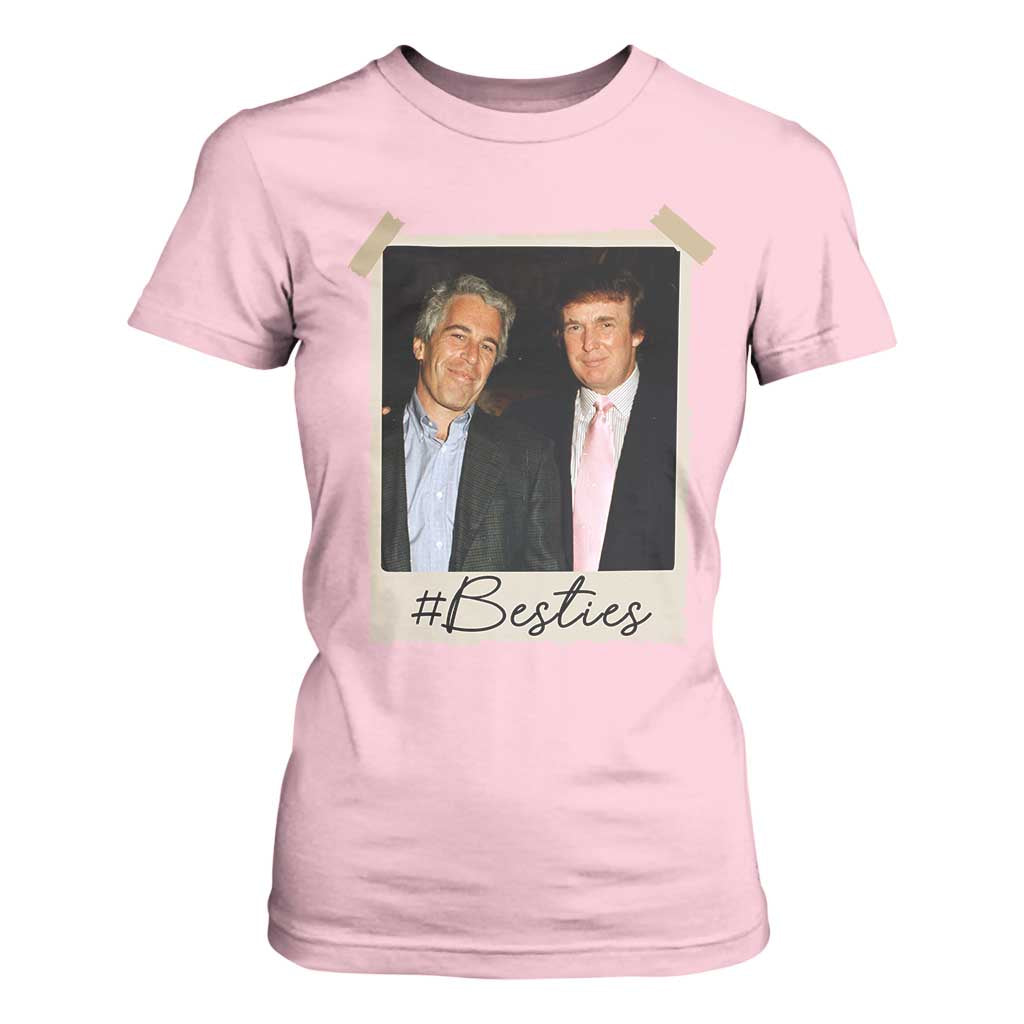 Trump Epstein Besties T Shirt For Women Funny FDT Vintage Photo BFF Best Friends Forever TS10 Light Pink Print Your Wear
