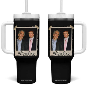 Trump Epstein Besties Tumbler With Handle Funny FDT Vintage Photo BFF Best Friends Forever TS10 One Size: 40 oz Black Print Your Wear
