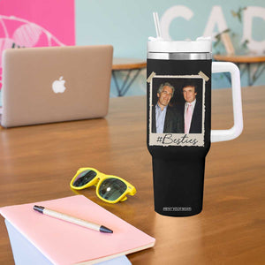 Trump Epstein Besties Tumbler With Handle Funny FDT Vintage Photo BFF Best Friends Forever TS10 Print Your Wear