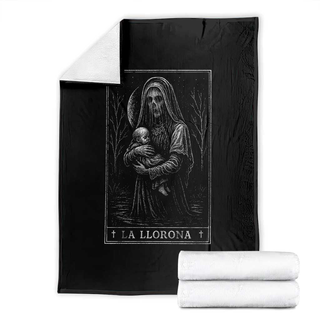 La Llorona Throw Blanket Tarot Card Horror Death Occult Mexican Folklore Halloween TS10 Black Print Your Wear