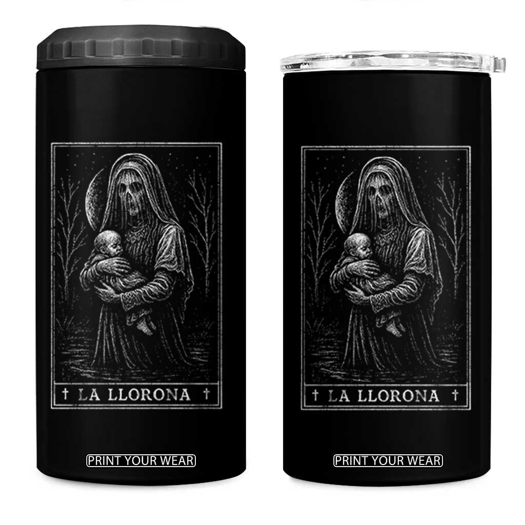 La Llorona 4 in 1 Can Cooler Tumbler Tarot Card Horror Death Occult Mexican Folklore Halloween TS10 One Size: 16 oz Black Print Your Wear