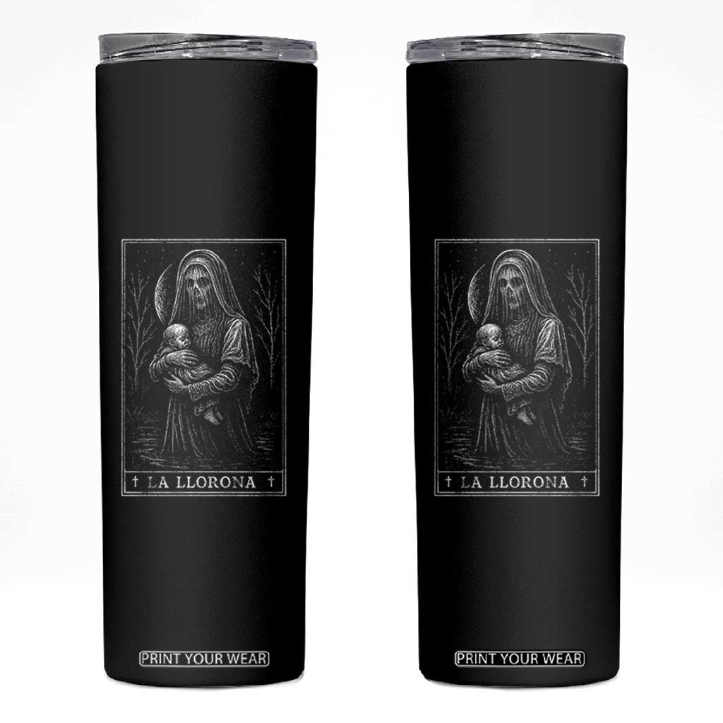 La Llorona Skinny Tumbler Tarot Card Horror Death Occult Mexican Folklore Halloween TS10 Black Print Your Wear