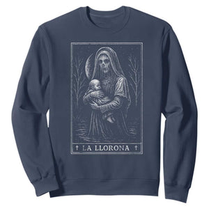 La Llorona Sweatshirt Tarot Card Horror Death Occult Mexican Folklore Halloween TS10 Navy Print Your Wear