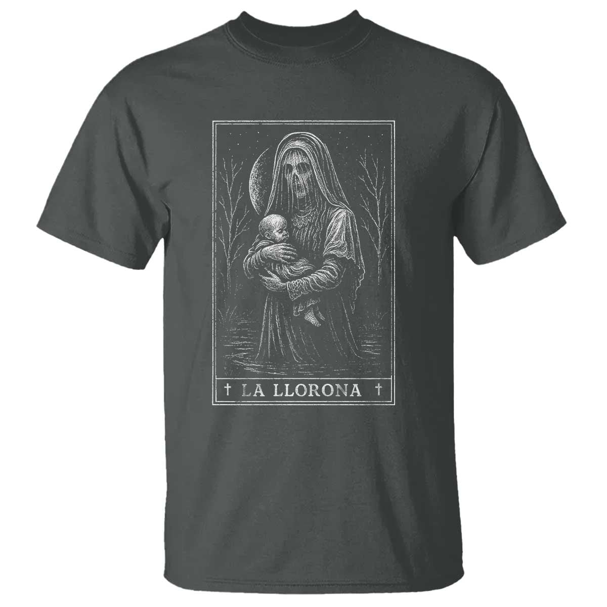 La Llorona T Shirt Tarot Card Horror Death Occult Mexican Folklore Halloween TS10 Dark Heather Print Your Wear