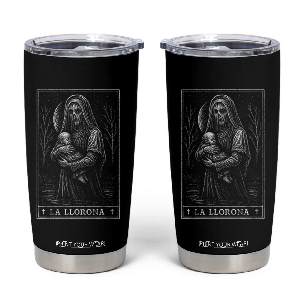 La Llorona Tumbler Cup Tarot Card Horror Death Occult Mexican Folklore Halloween TS10 Black Print Your Wear