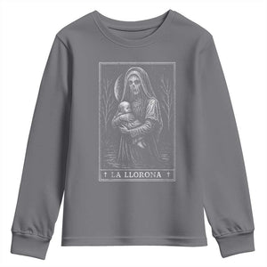 La Llorona Youth Sweatshirt Tarot Card Horror Death Occult Mexican Folklore Halloween TS10 Charcoal Print Your Wear