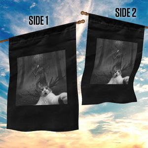 Cat Selfie With Wendigo Garden Flag Horror Halloween Funny Cat Gifts TS10 Print Your Wear