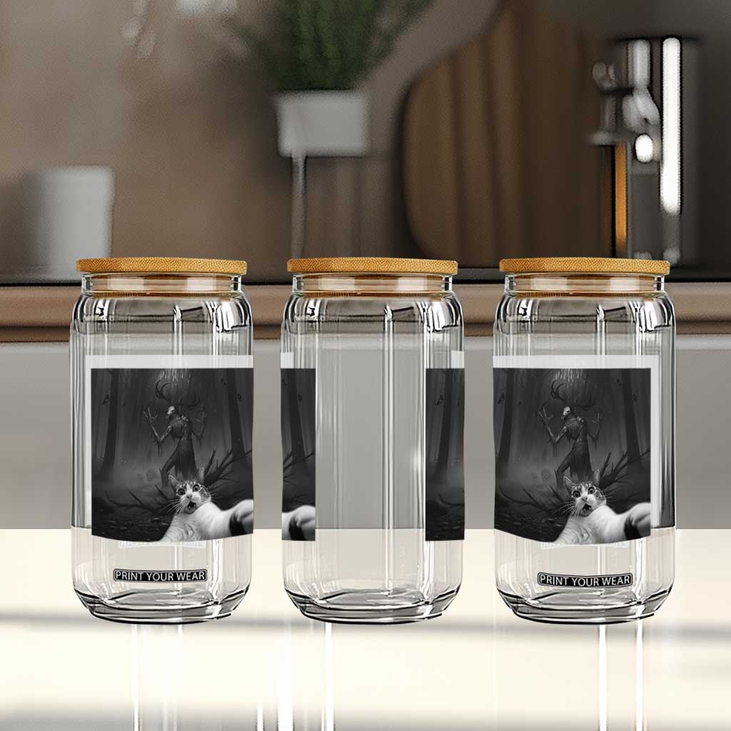 Cat Selfie With Wendigo Glass Can Horror Halloween Funny Cat Gifts TS10 Print Your Wear