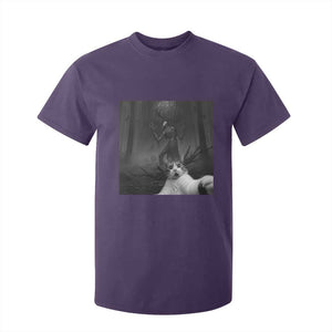 Cat Selfie With Wendigo T Shirt For Kid Horror Halloween Funny Cat Gifts TS10 Purple Print Your Wear
