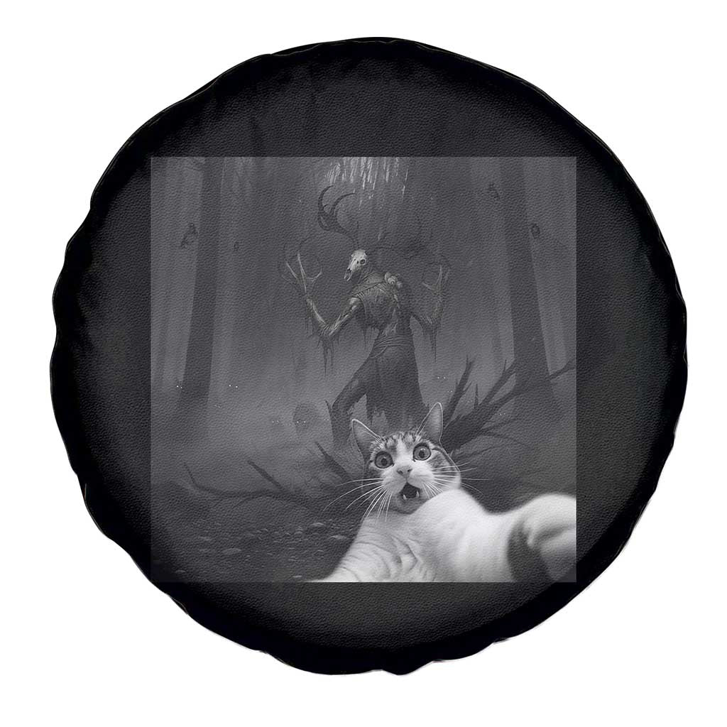 Cat Selfie With Wendigo Spare Tire Cover Horror Halloween Funny Cat Gifts TS10 Print Your Wear