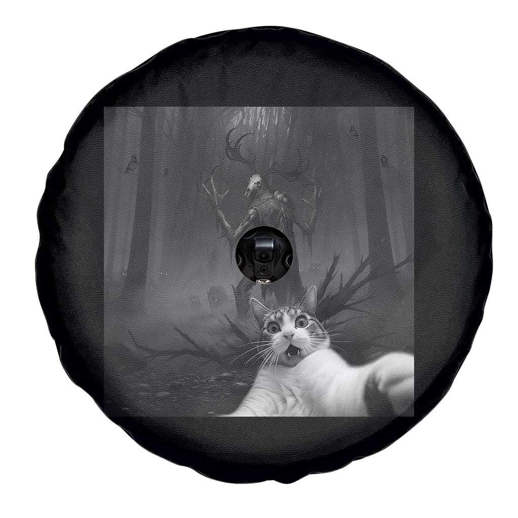 Cat Selfie With Wendigo Spare Tire Cover Horror Halloween Funny Cat Gifts TS10 Print Your Wear