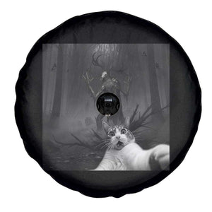 Cat Selfie With Wendigo Spare Tire Cover Horror Halloween Funny Cat Gifts TS10 Print Your Wear
