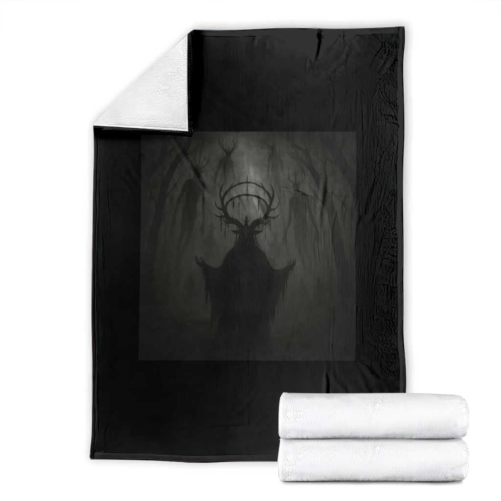 Wendigo Throw Blanket Gothic Horror Forest Demon Cryptid Occult Dark Fantasy TS10 Black Print Your Wear