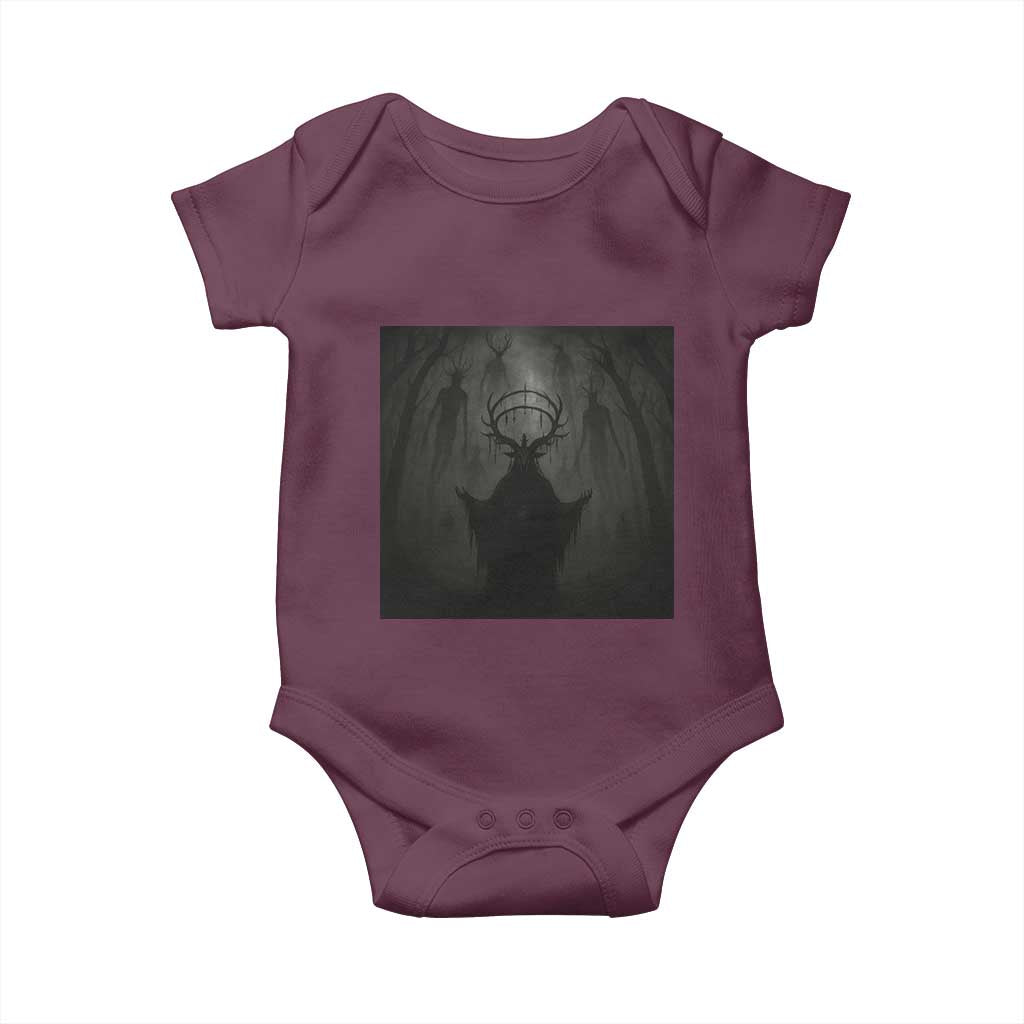 Wendigo Baby Onesie Gothic Horror Forest Demon Cryptid Occult Dark Fantasy TS10 Maroon Print Your Wear