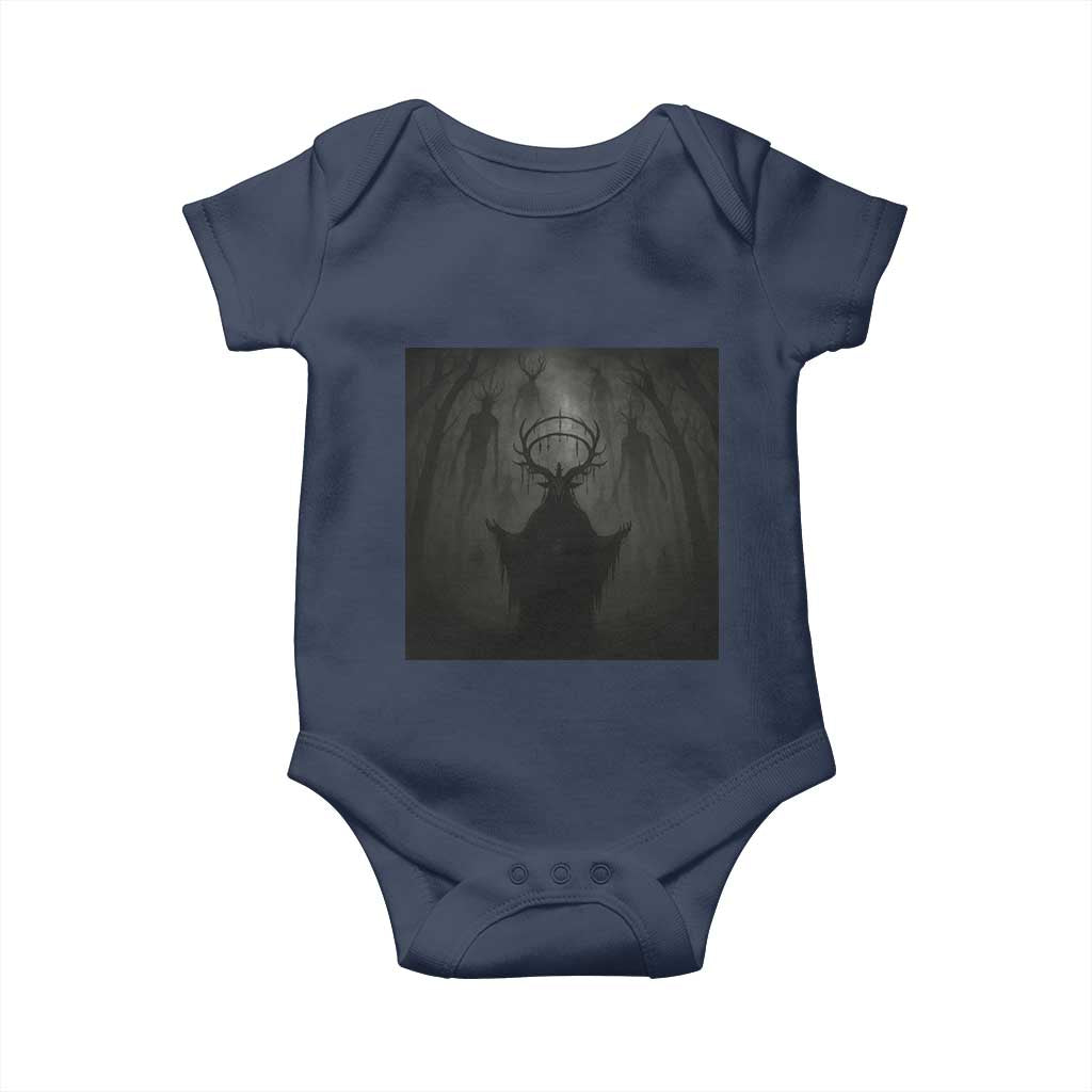 Wendigo Baby Onesie Gothic Horror Forest Demon Cryptid Occult Dark Fantasy TS10 Navy Print Your Wear
