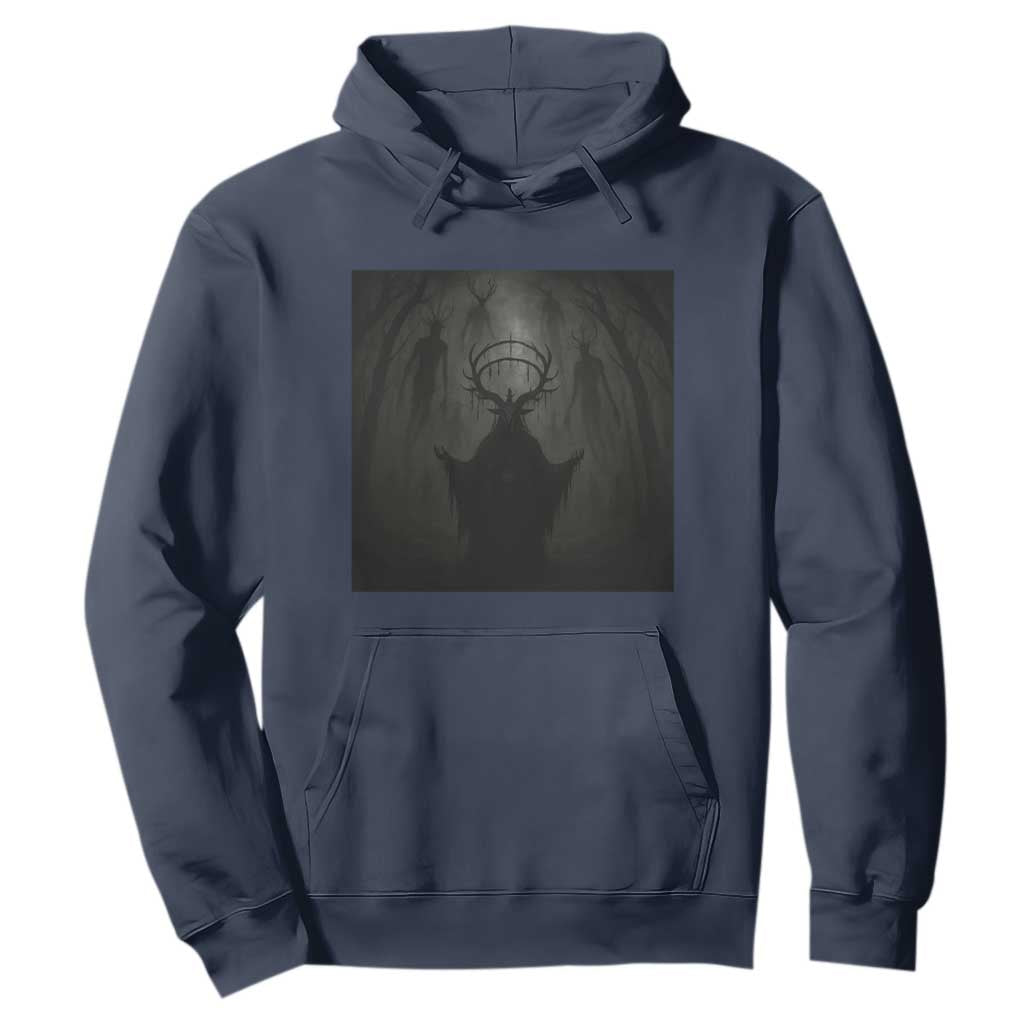 Wendigo Hoodie Gothic Horror Forest Demon Cryptid Occult Dark Fantasy TS10 Navy Print Your Wear