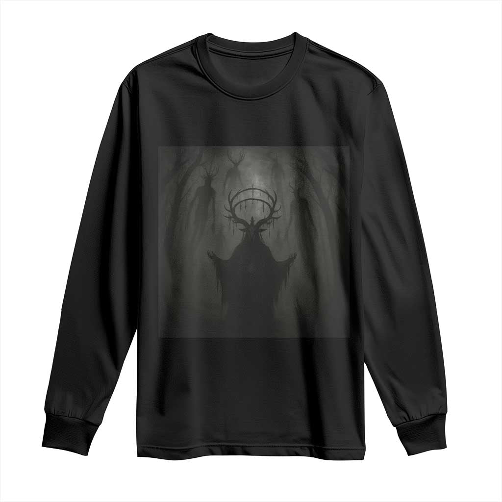 Wendigo Long Sleeve Shirt Gothic Horror Forest Demon Cryptid Occult Dark Fantasy TS10 Black Print Your Wear