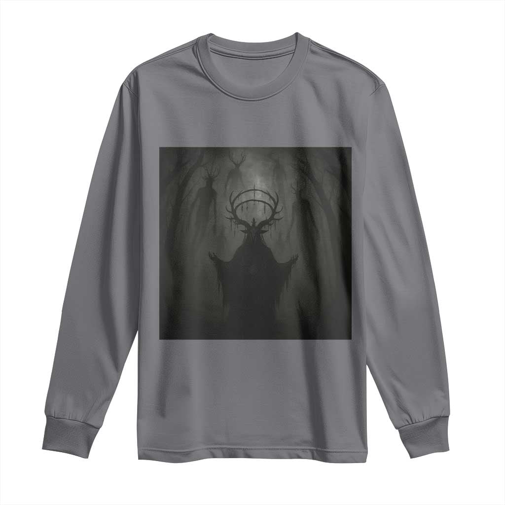 Wendigo Long Sleeve Shirt Gothic Horror Forest Demon Cryptid Occult Dark Fantasy TS10 Charcoal Print Your Wear