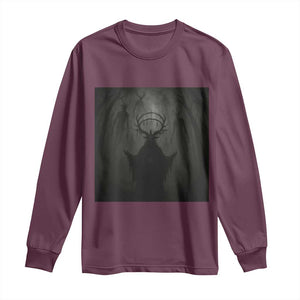 Wendigo Long Sleeve Shirt Gothic Horror Forest Demon Cryptid Occult Dark Fantasy TS10 Maroon Print Your Wear