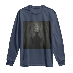 Wendigo Long Sleeve Shirt Gothic Horror Forest Demon Cryptid Occult Dark Fantasy TS10 Navy Print Your Wear