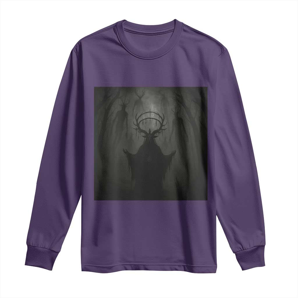Wendigo Long Sleeve Shirt Gothic Horror Forest Demon Cryptid Occult Dark Fantasy TS10 Purple Print Your Wear