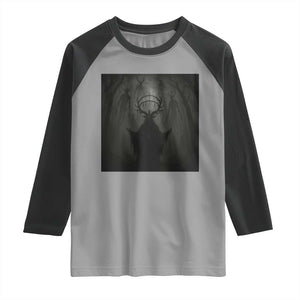 Wendigo Raglan Shirt Gothic Horror Forest Demon Cryptid Occult Dark Fantasy TS10 Sport Gray Black Print Your Wear