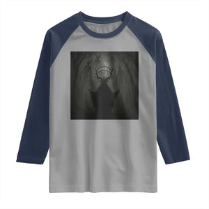 Wendigo Raglan Shirt Gothic Horror Forest Demon Cryptid Occult Dark Fantasy TS10 Sport Gray Navy Print Your Wear