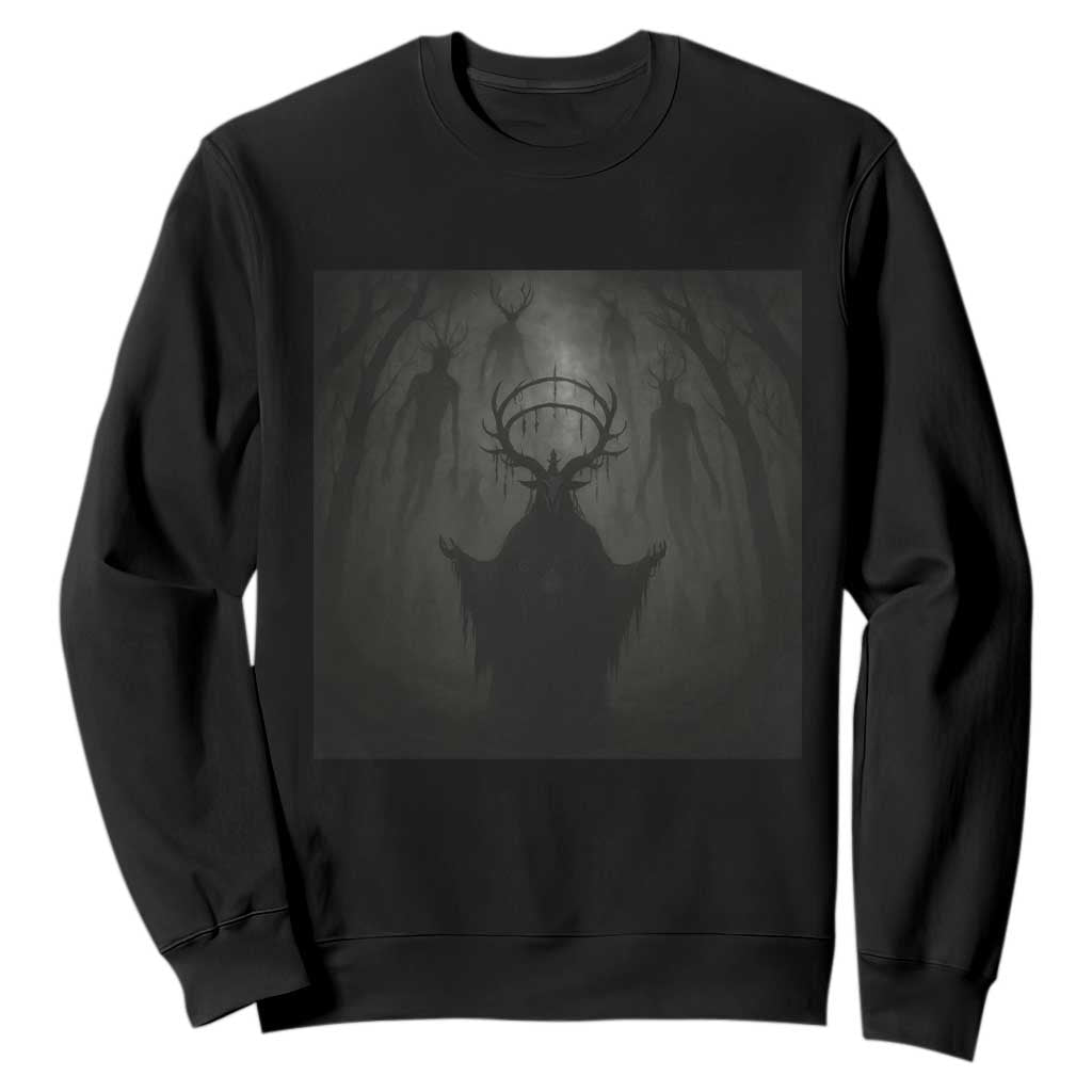 Wendigo Sweatshirt Gothic Horror Forest Demon Cryptid Occult Dark Fantasy TS10 Black Print Your Wear