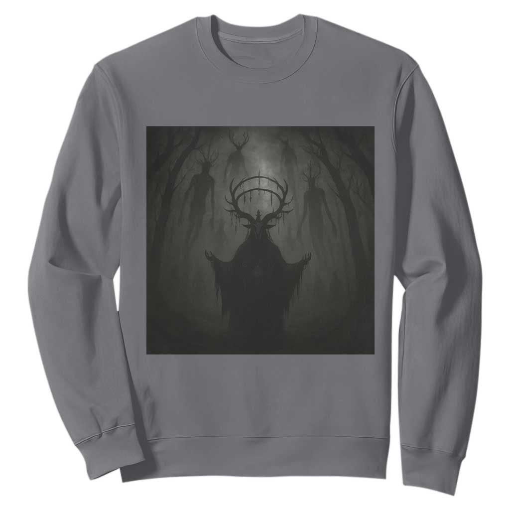 Wendigo Sweatshirt Gothic Horror Forest Demon Cryptid Occult Dark Fantasy TS10 Charcoal Print Your Wear
