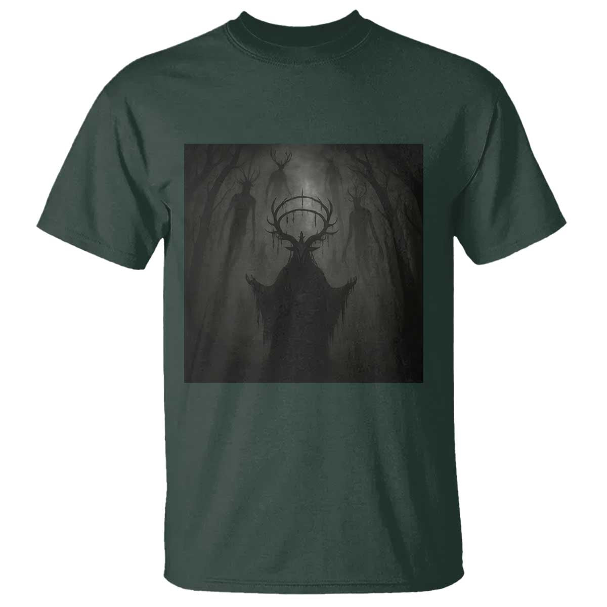 Wendigo T Shirt Gothic Horror Forest Demon Cryptid Occult Dark Fantasy TS10 Dark Forest Green Print Your Wear